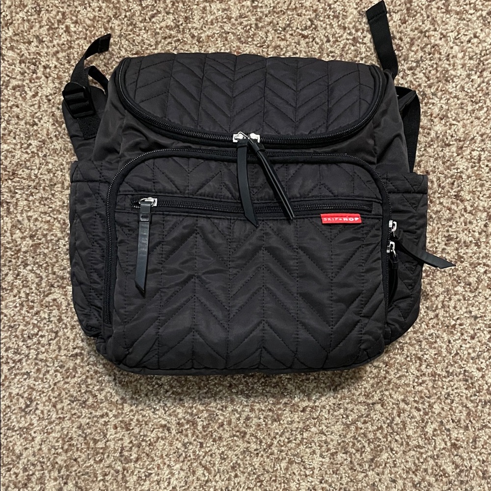 Skip Hop Black Quilted Diaper Bag